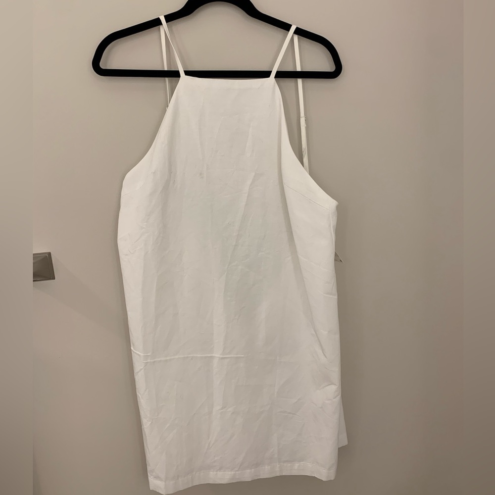 Zara white linen halter top dress. Size xl. NWT.